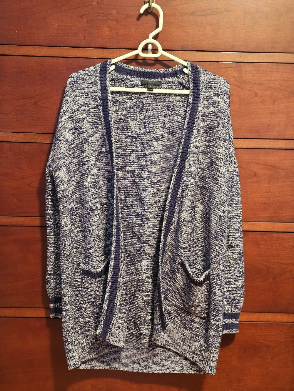 J. Crew Navy Marled Open-Front Cardigan with Pockets